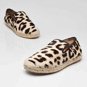 Celine Leopard Print Pony Hair Espadrille Flats Size 5.5/36